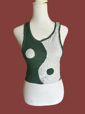 Ying yang handmade crop top